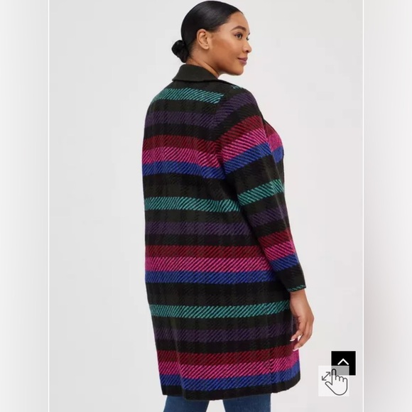Torrid NOTCHED COLLAR CARDIGAN SWEATER Multi colored NWT - Picture 3 of 9